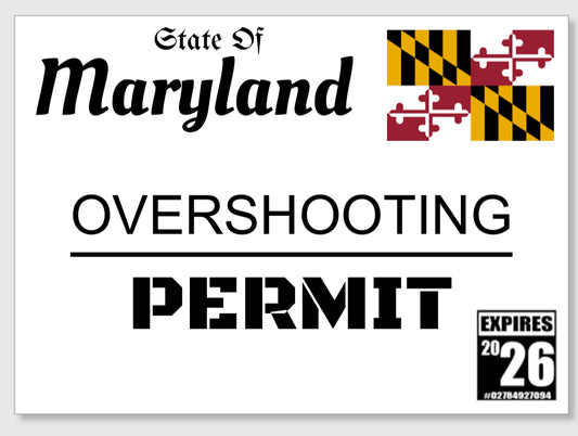 MD Overshooting Permit Sticker