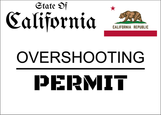 CA Overshooting Permit Sticker